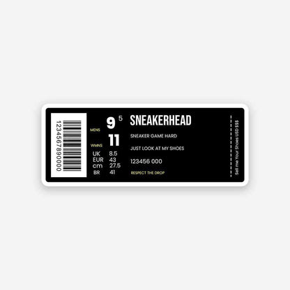 Sneakerhead Barcode sticker - STICK IT UP
