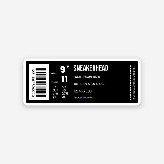 Sneakerhead Barcode sticker - STICK IT UP