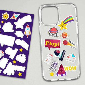 Space Mini Sticker Sheet waterproof vinyl decal for laptop, bike, car & bottle
