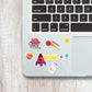 Space Mini Sticker Sheet waterproof vinyl decal for laptop, bike, car & bottle