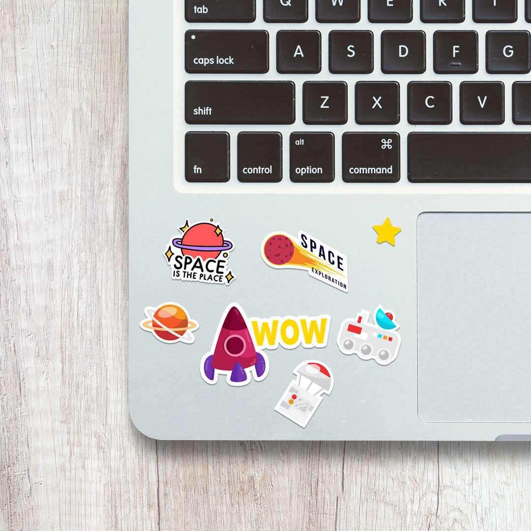 Space Mini Sticker Sheet waterproof vinyl decal for laptop, bike, car & bottle
