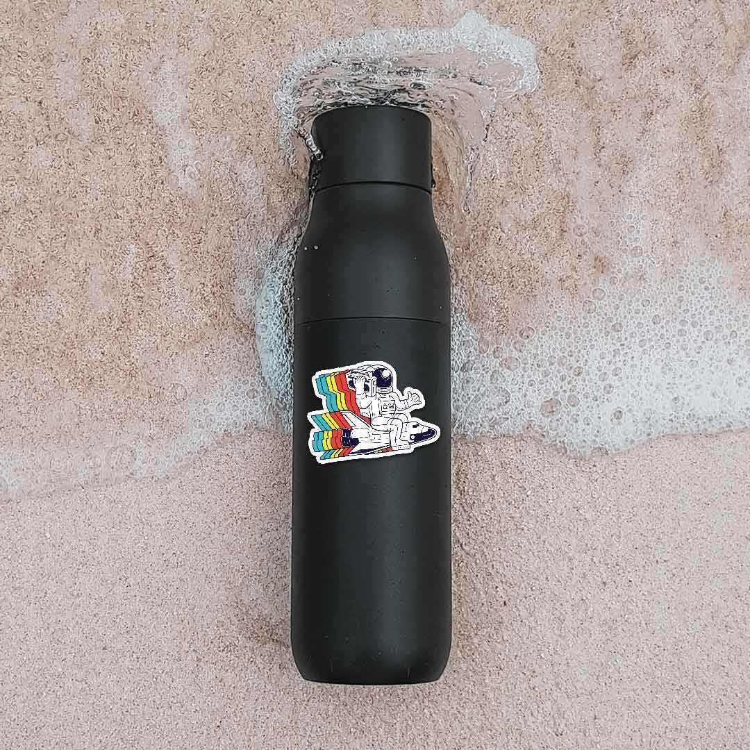 Spaceman Radio Sticker waterproof vinyl decal for laptop, bike, car & bottle