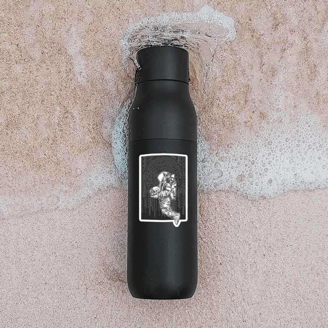 Spaceman Skull Sticker waterproof vinyl decal for laptop, bike, car & bottle