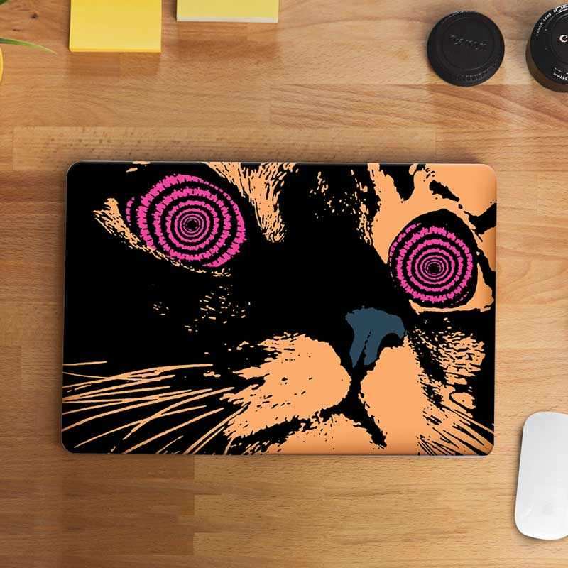 Spiral Cat Eyes Laptop Skin waterproof vinyl decal for laptop, bike, car & bottle