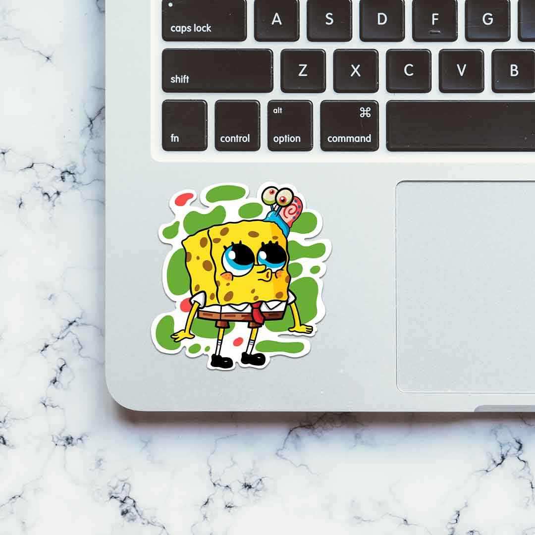 Sponge and Gary sticker waterproof vinyl decal for laptop, bike, car & bottle