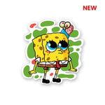 Sponge and Gary sticker waterproof vinyl decal for laptop, bike, car & bottle