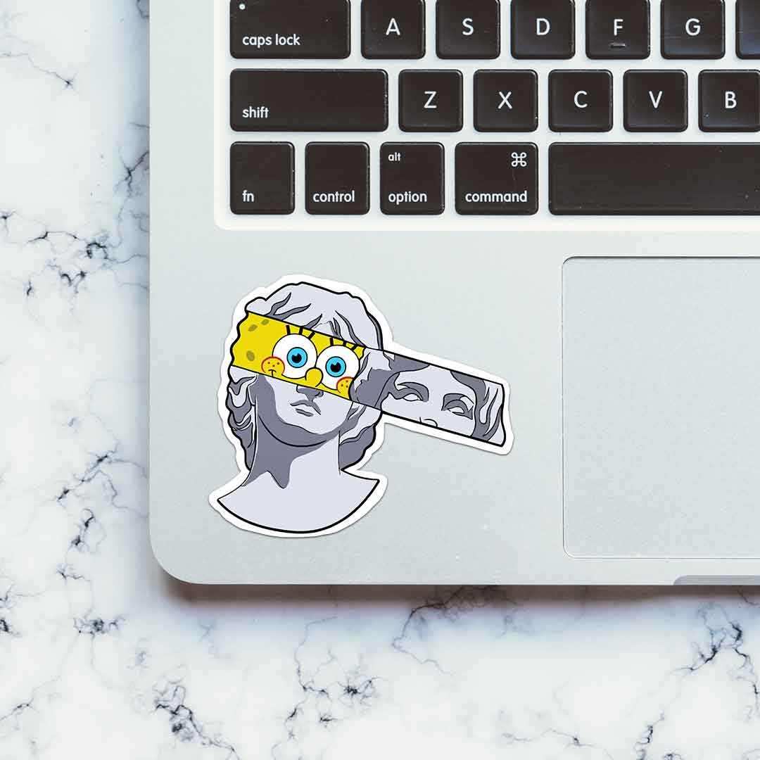 Spongebob Greek God Sticker waterproof vinyl decal for laptop, bike, car & bottle