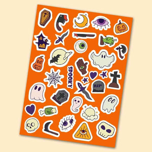 Spooky Mini Stickers Sheet waterproof vinyl decal for laptop, bike, car & bottle