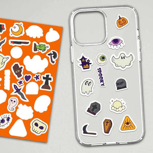 Spooky Mini Stickers Sheet waterproof vinyl decal for laptop, bike, car & bottle