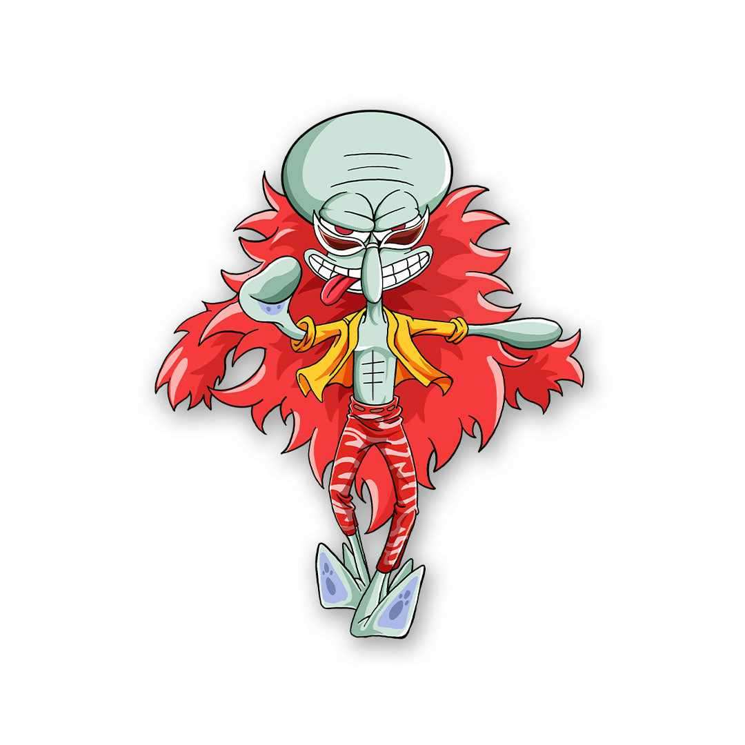 Squidward Sticker waterproof vinyl decal for laptop, bike, car & bottle
