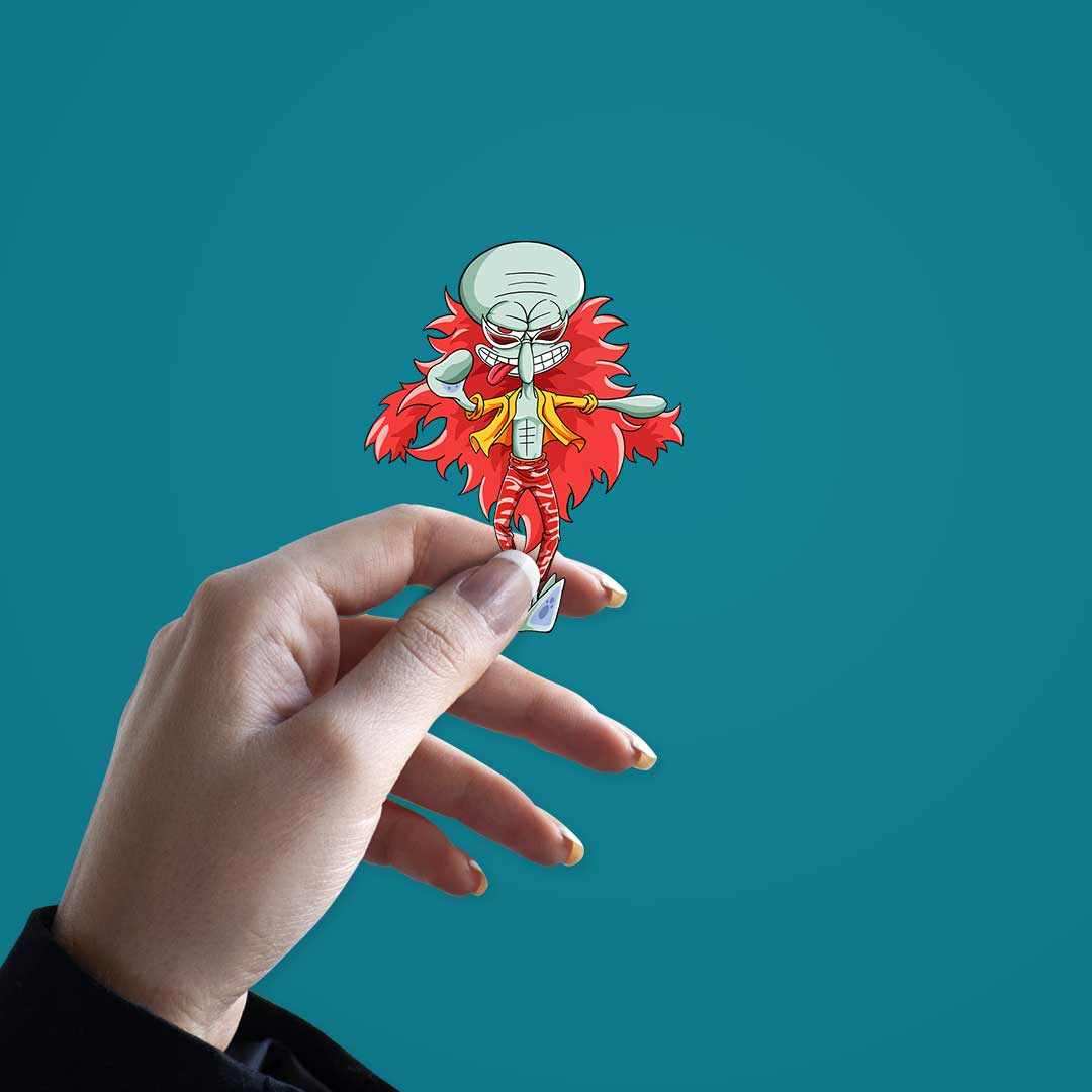 Squidward Sticker waterproof vinyl decal for laptop, bike, car & bottle
