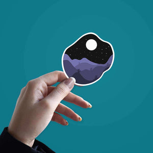 Starry Desert Night Sticker waterproof vinyl decal for laptop, bike, car & bottle