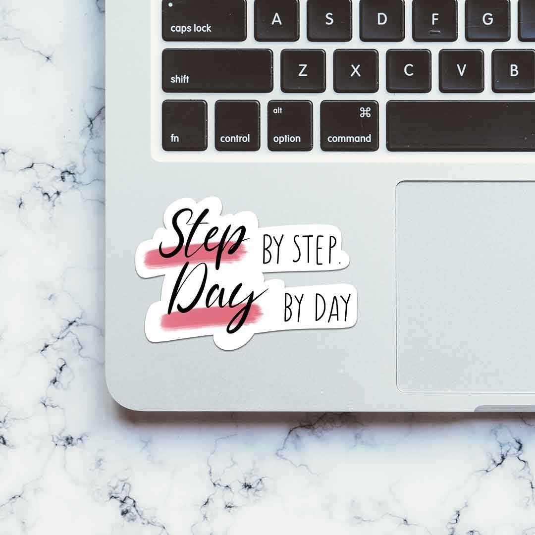Step By Step Sticker waterproof vinyl decal for laptop, bike, car & bottle