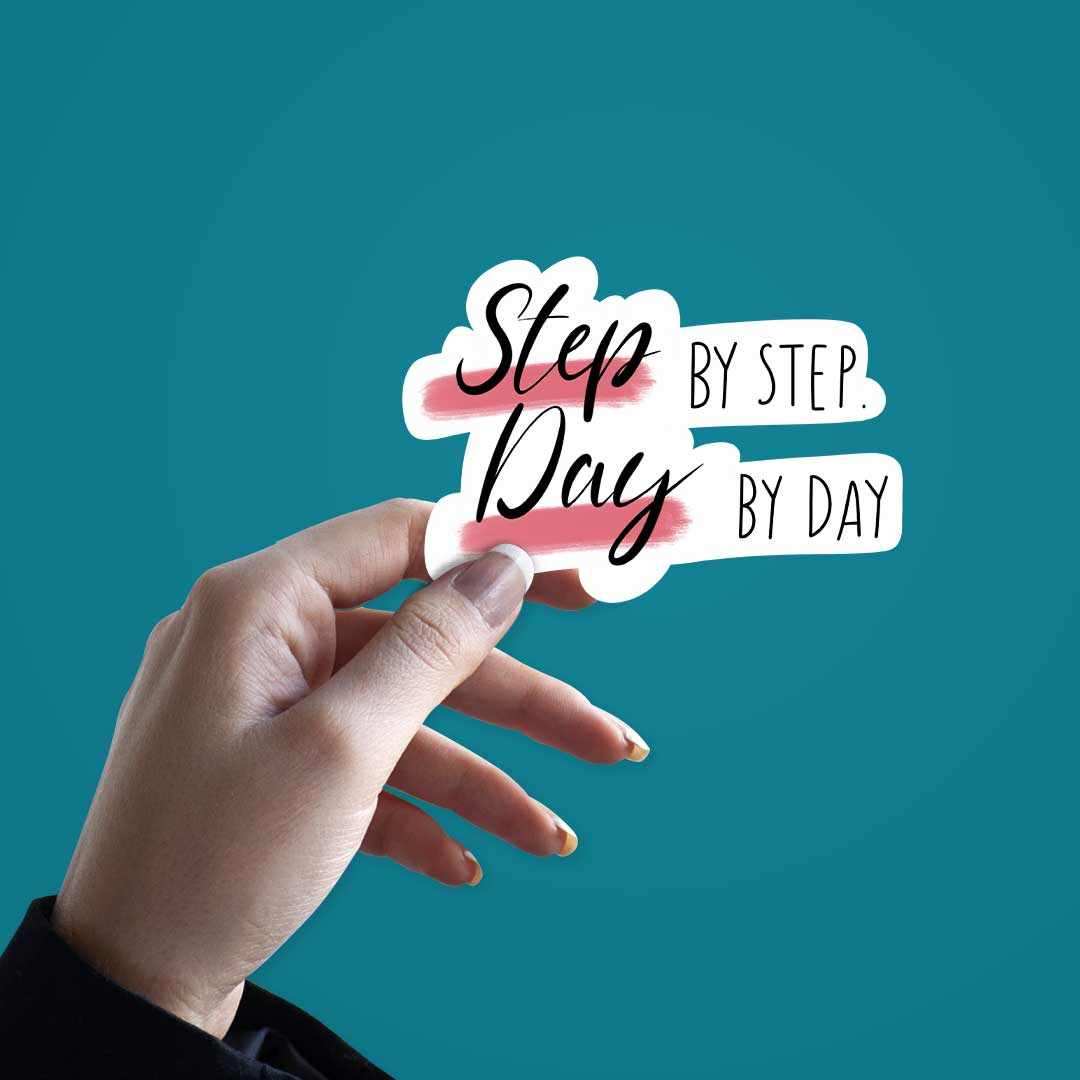 Step By Step Sticker waterproof vinyl decal for laptop, bike, car & bottle