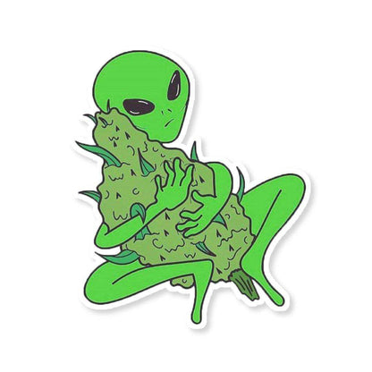 Stoned Alien Sticker waterproof vinyl decal for laptop, bike, car & bottle