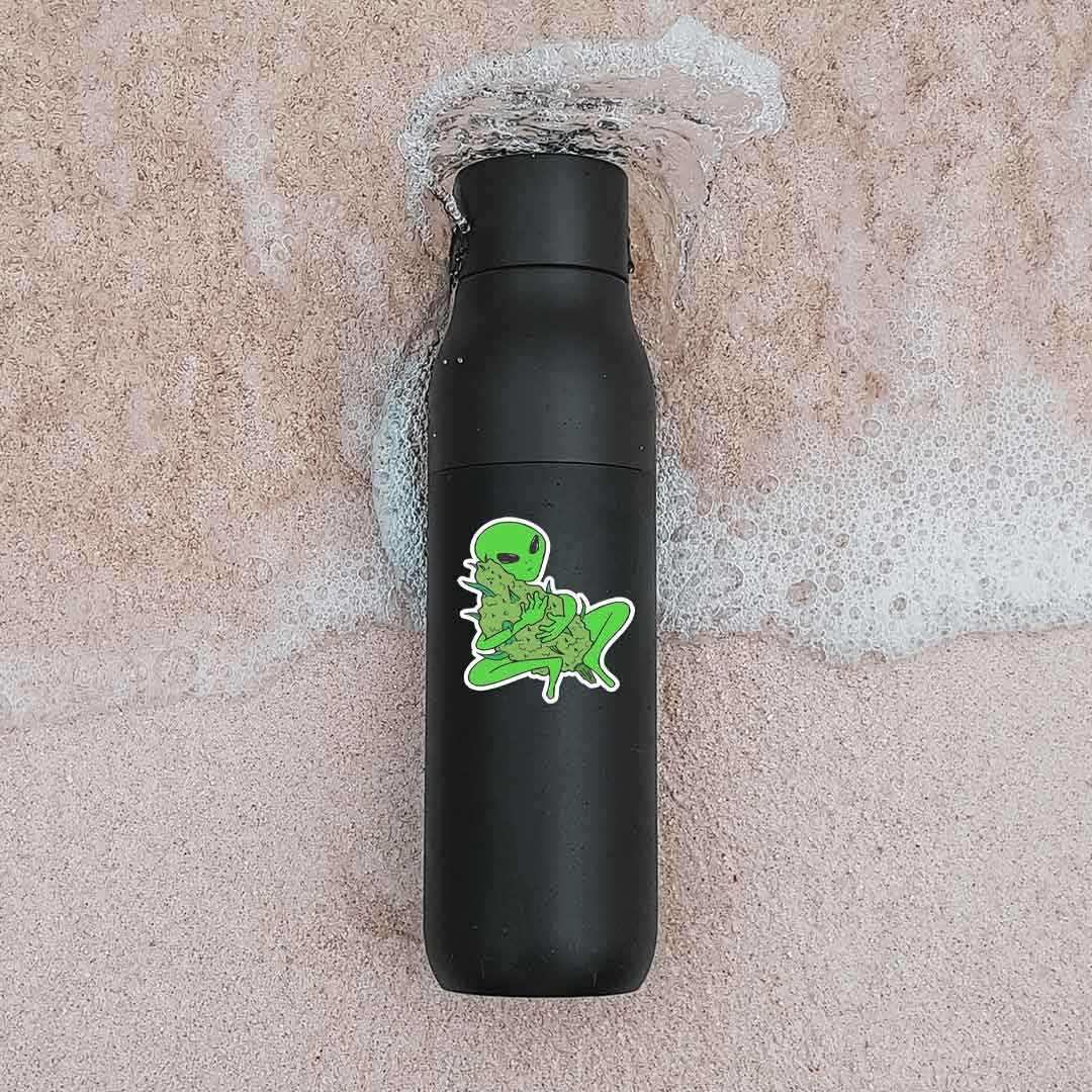 Stoned Alien Sticker waterproof vinyl decal for laptop, bike, car & bottle