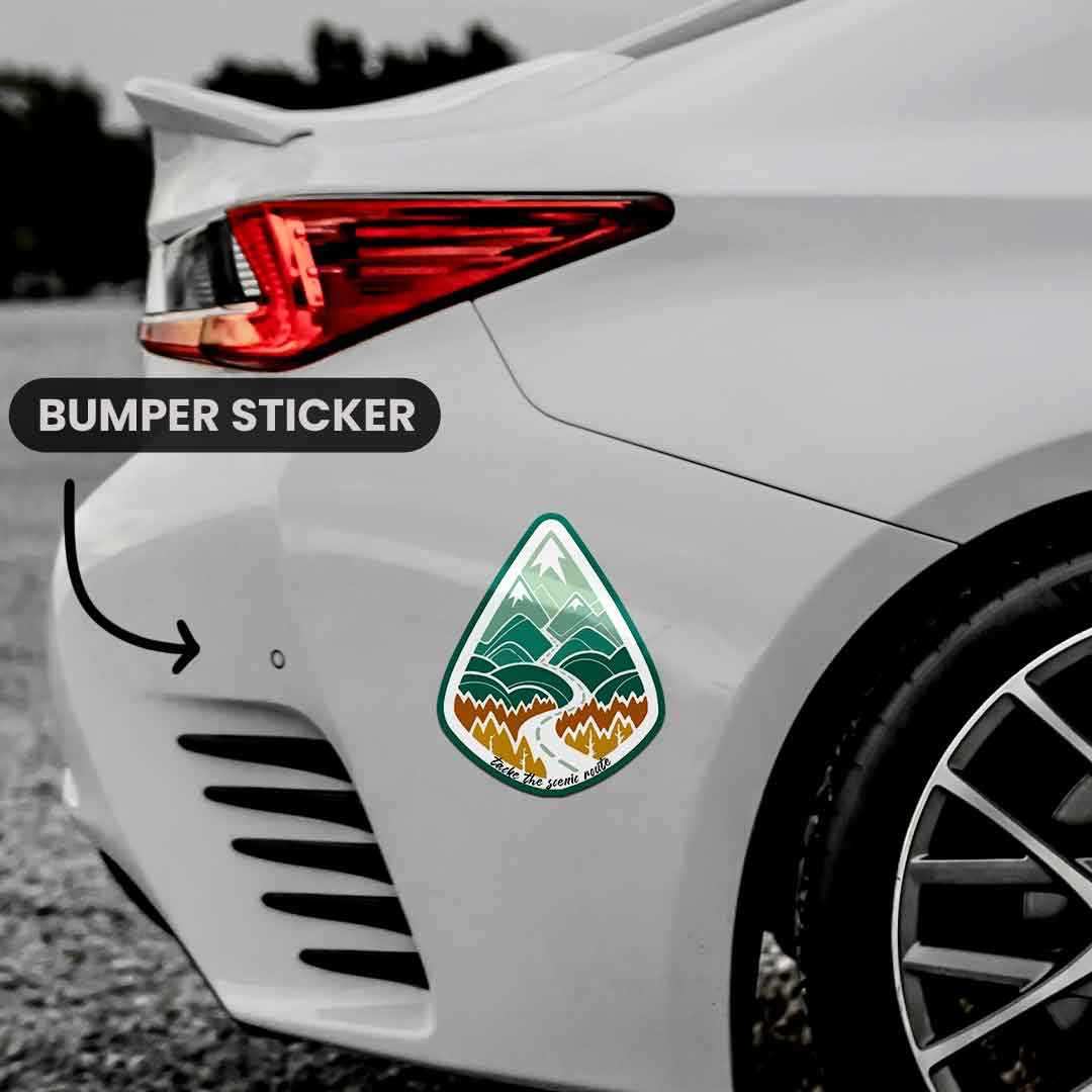 Take The Scenic Route Bumper Sticker waterproof vinyl decal for laptop, bike, car & bottle