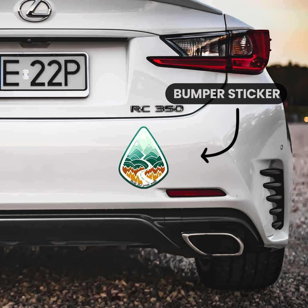 Take The Scenic Route Bumper Sticker waterproof vinyl decal for laptop, bike, car & bottle