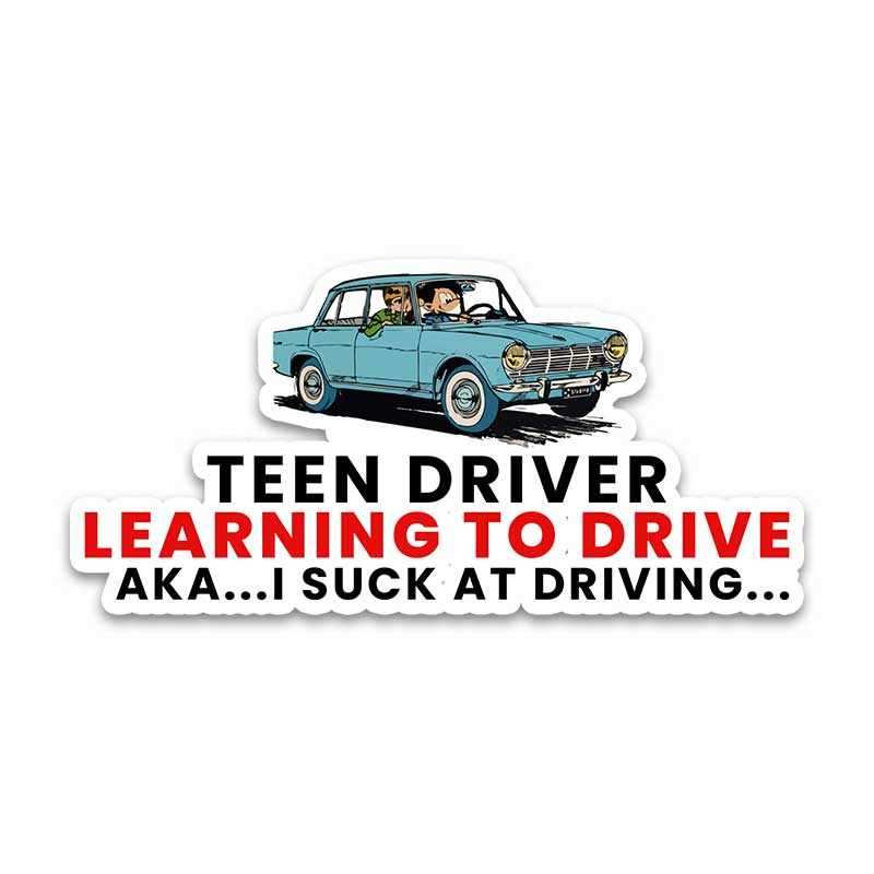 Teen Driver Bumper Sticker waterproof vinyl decal for laptop, bike, car & bottle
