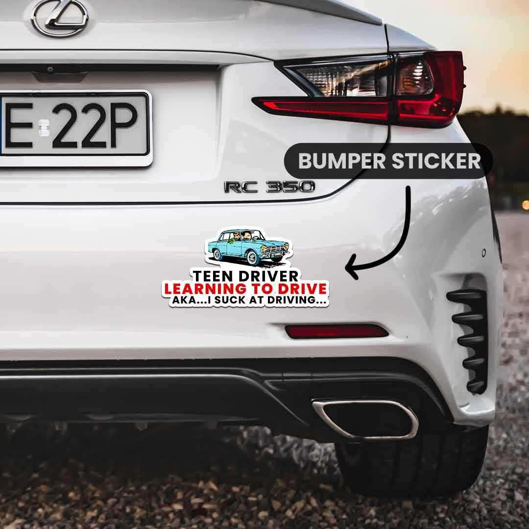 Teen Driver Bumper Sticker waterproof vinyl decal for laptop, bike, car & bottle