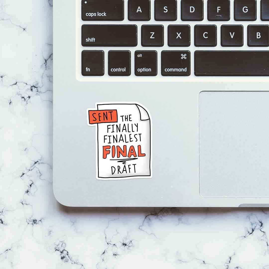 The finally finalest FINAL Draft Sticker waterproof vinyl decal for laptop, bike, car & bottle