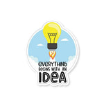 the IDEA Sticker waterproof vinyl decal for laptop, bike, car & bottle