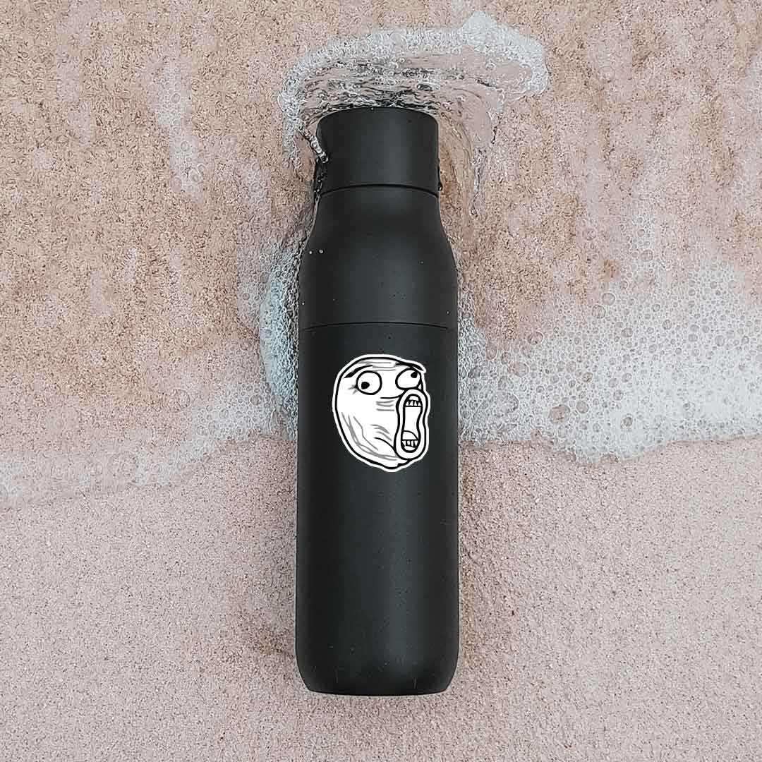 The meme face Sticker waterproof vinyl decal for laptop, bike, car & bottle