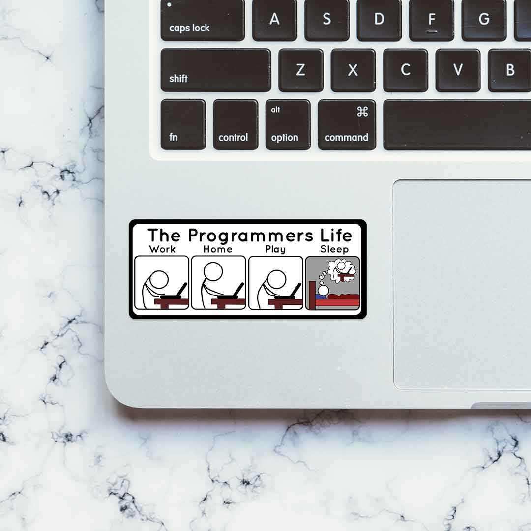 The Programmers Life Sticker waterproof vinyl decal for laptop, bike, car & bottle