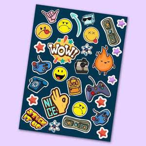 The WOW Mini Sticker Sheet waterproof vinyl decal for laptop, bike, car & bottle