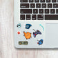 The WOW Mini Sticker Sheet waterproof vinyl decal for laptop, bike, car & bottle