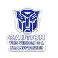 This Vehicle is a Transformer Bumper Sticker waterproof vinyl decal for laptop, bike, car & bottle
