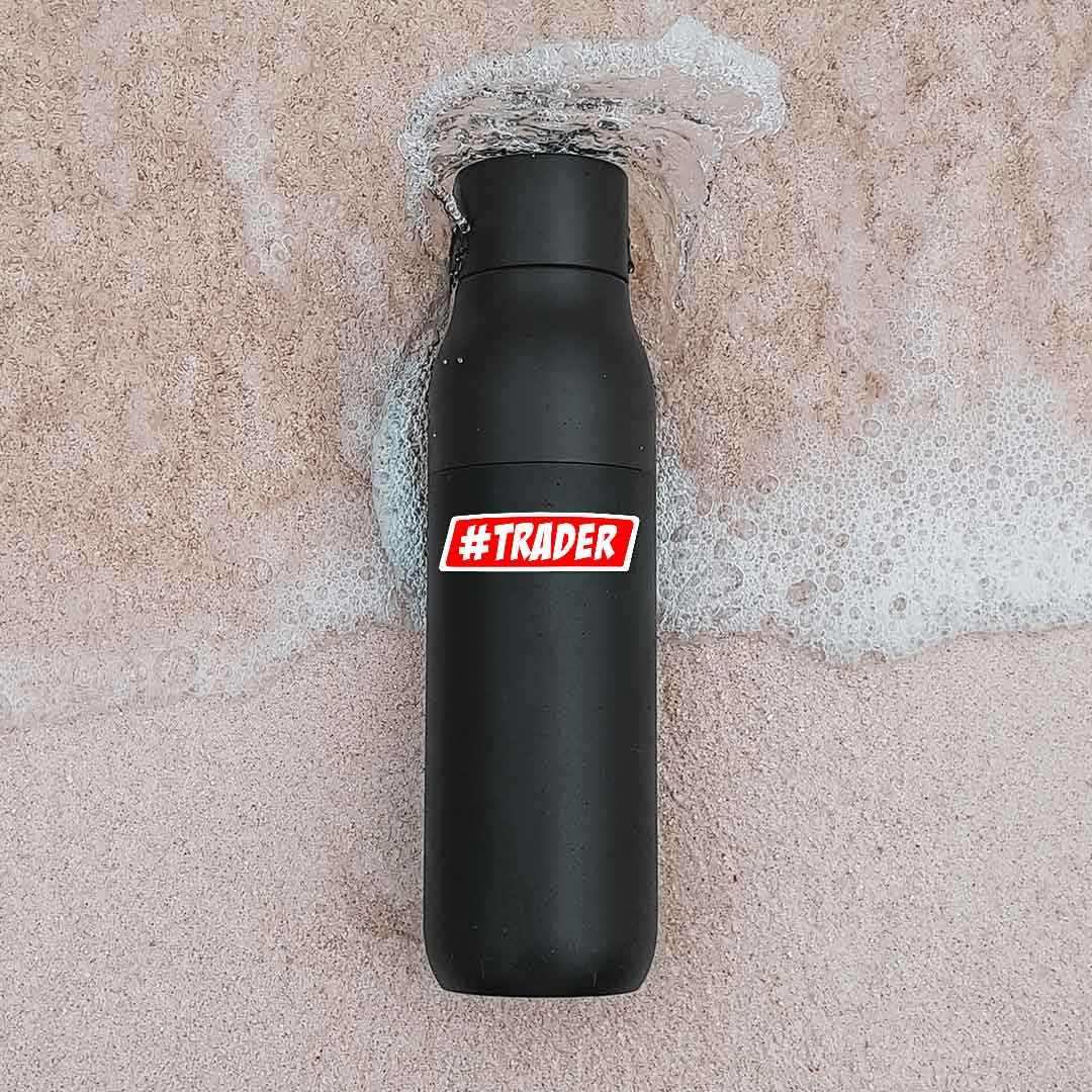 Trader Sticker waterproof vinyl decal for laptop, bike, car & bottle
