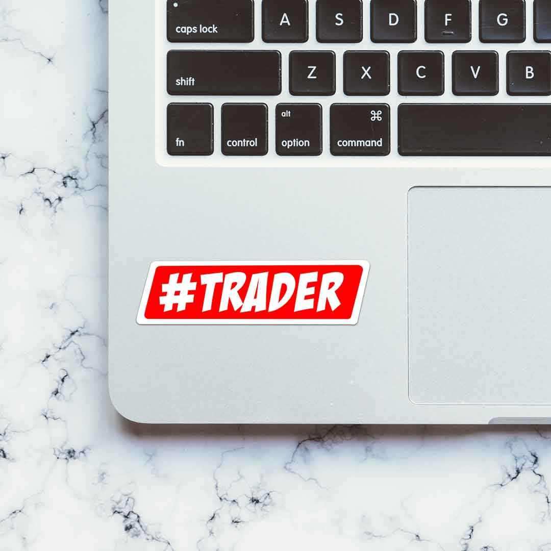 Trader Sticker waterproof vinyl decal for laptop, bike, car & bottle