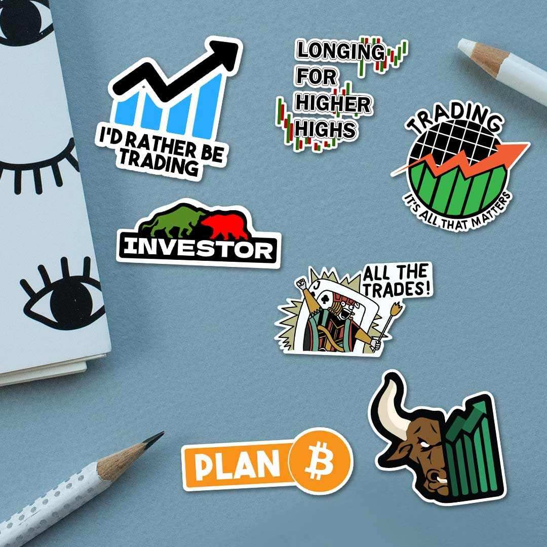 TRADERS Pack [15 Stickers] waterproof vinyl decal for laptop, bike, car & bottle