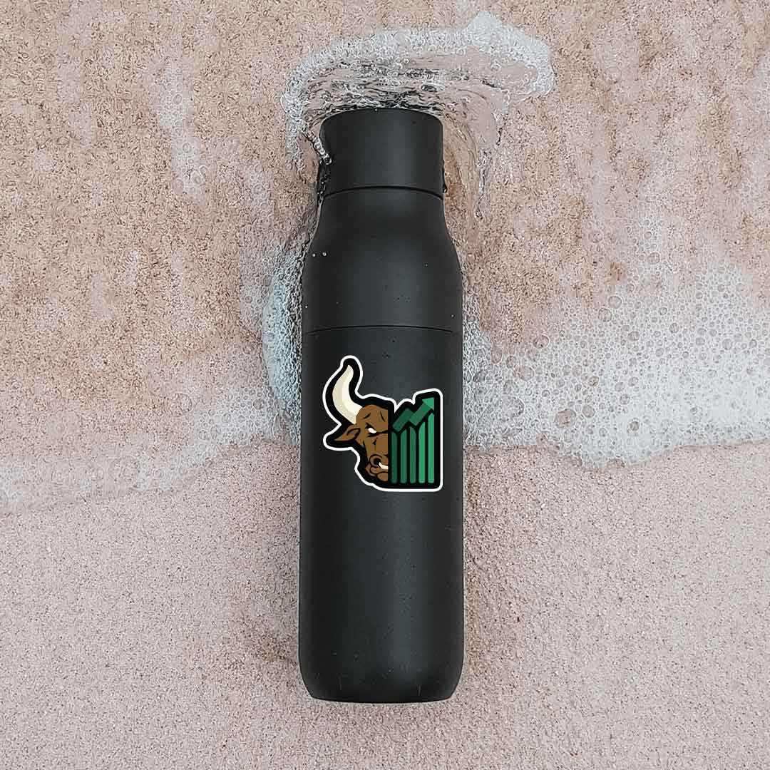 Trading bull Sticker waterproof vinyl decal for laptop, bike, car & bottle