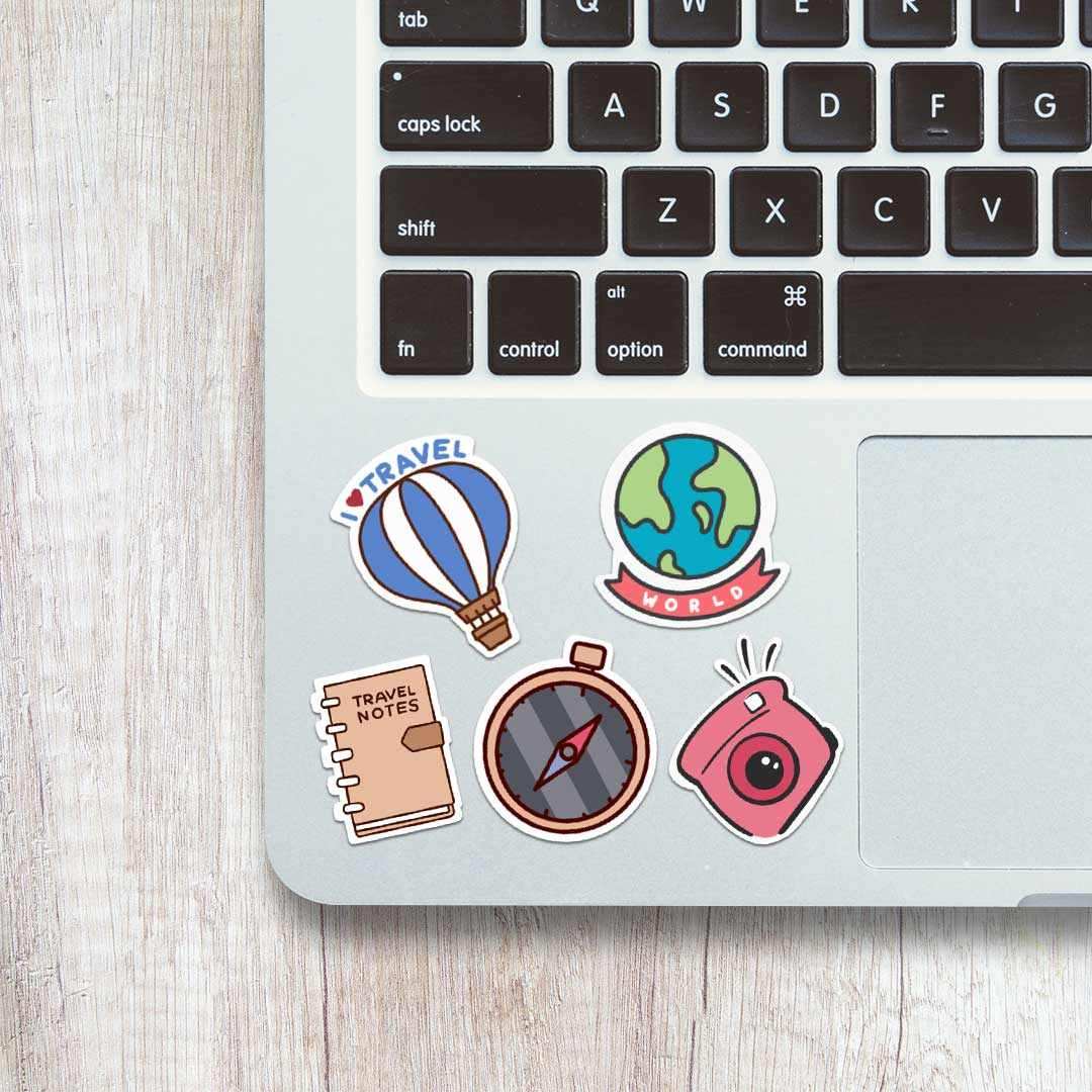 Travel Mini Stickers Sheet waterproof vinyl decal for laptop, bike, car & bottle