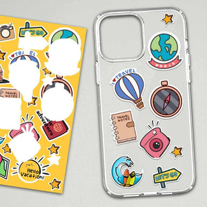 Travel Mini Stickers Sheet waterproof vinyl decal for laptop, bike, car & bottle