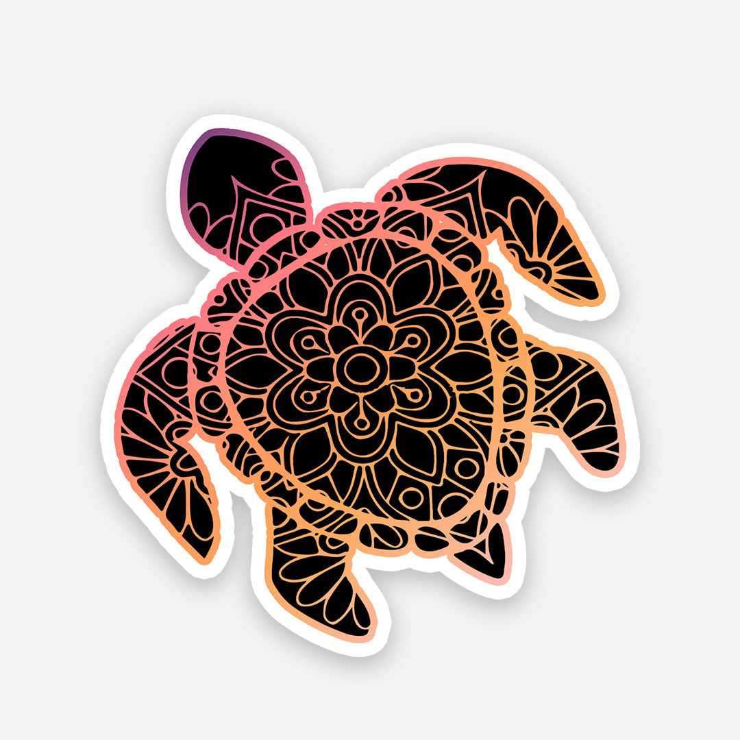 Turtle Art sticker waterproof vinyl decal for laptop, bike, car & bottle