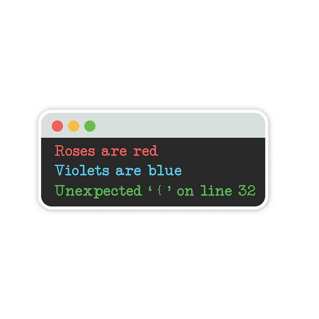 Unexpected ' { ' on line 32 Sticker - Stickers | STICK IT UP