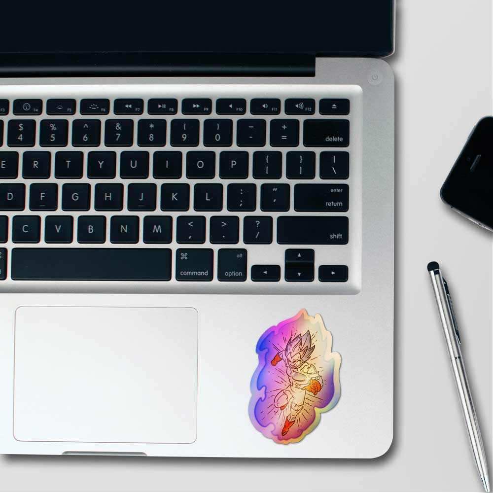 Vegeta Holographic Stickers waterproof vinyl decal for laptop, bike, car & bottle