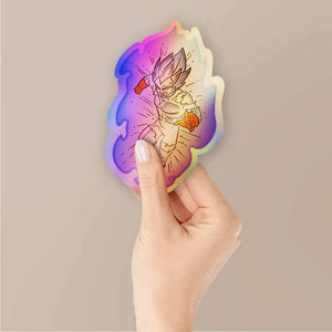 Vegeta Holographic Stickers waterproof vinyl decal for laptop, bike, car & bottle