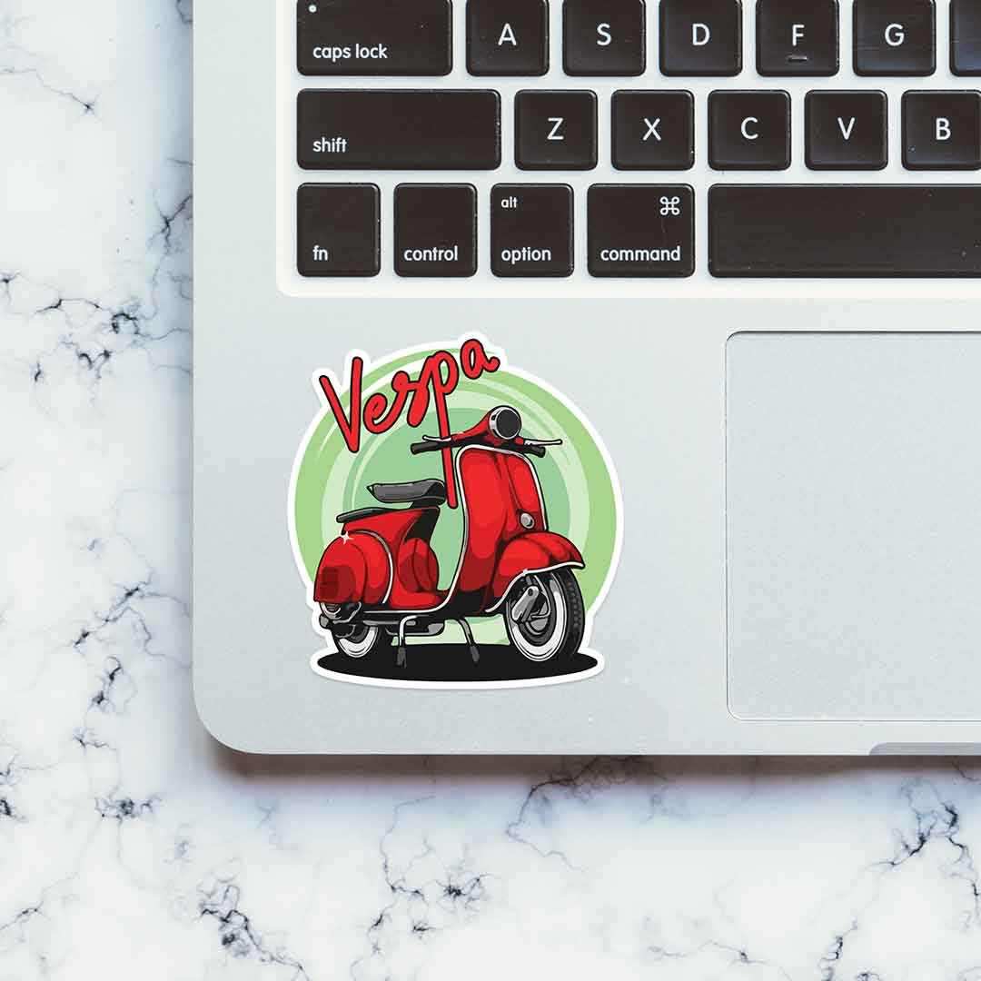 Vespa sticker waterproof vinyl decal for laptop, bike, car & bottle