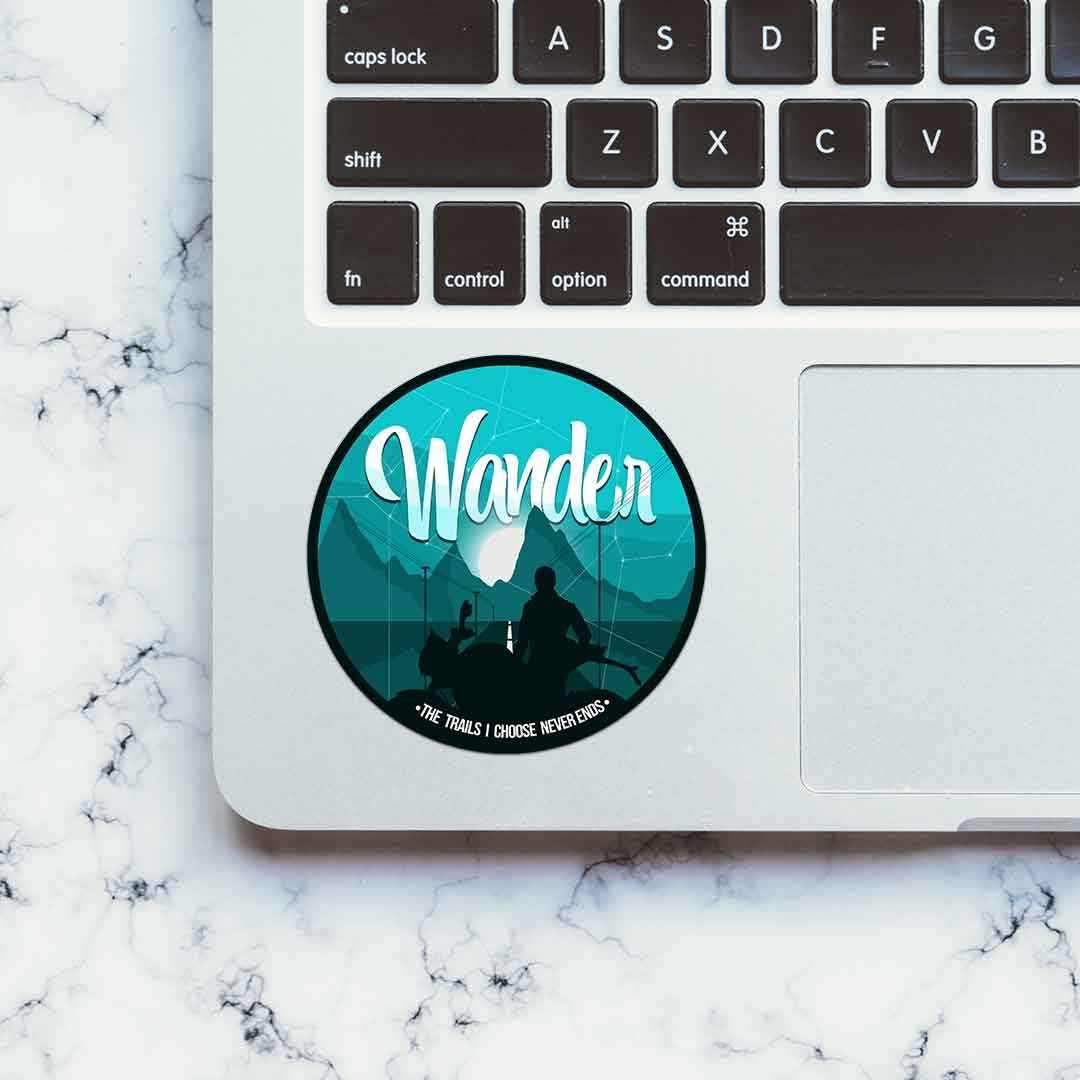 Wander Sticker waterproof vinyl decal for laptop, bike, car & bottle