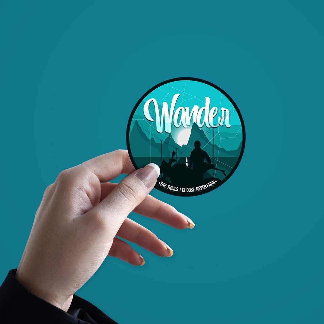 Wander Sticker waterproof vinyl decal for laptop, bike, car & bottle