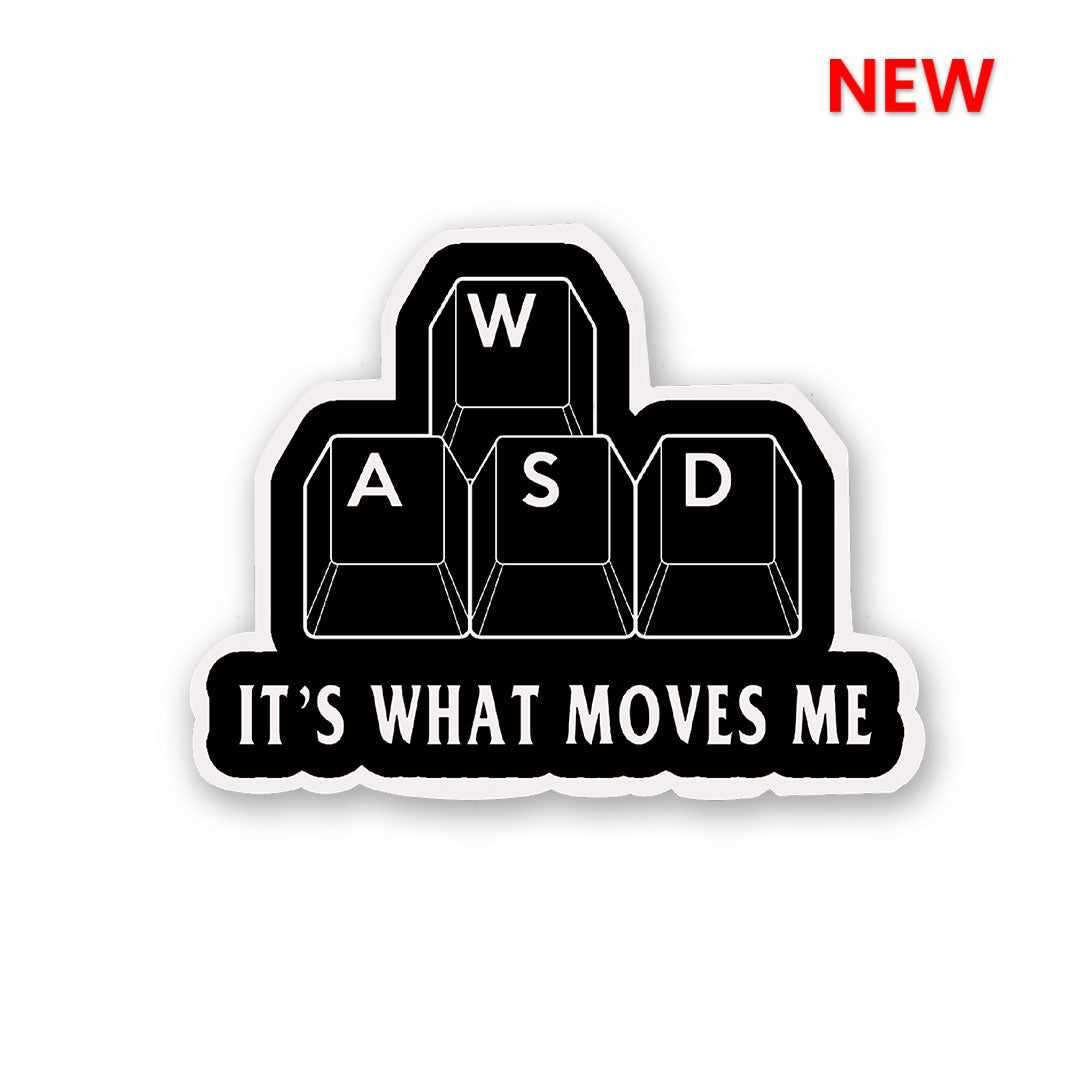 WASD Sticker waterproof vinyl decal for laptop, bike, car & bottle
