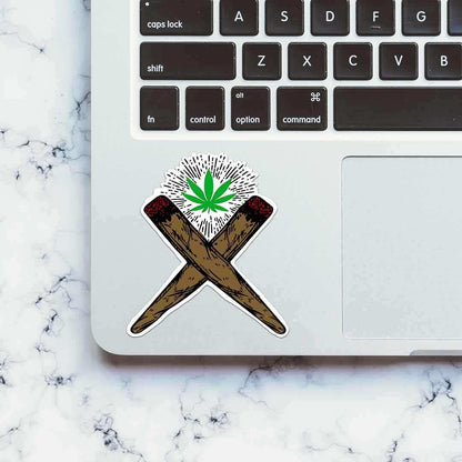 Weed Cross Sticker - STICK IT UP