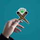 Weed Cross Sticker waterproof vinyl decal for laptop, bike, car & bottle