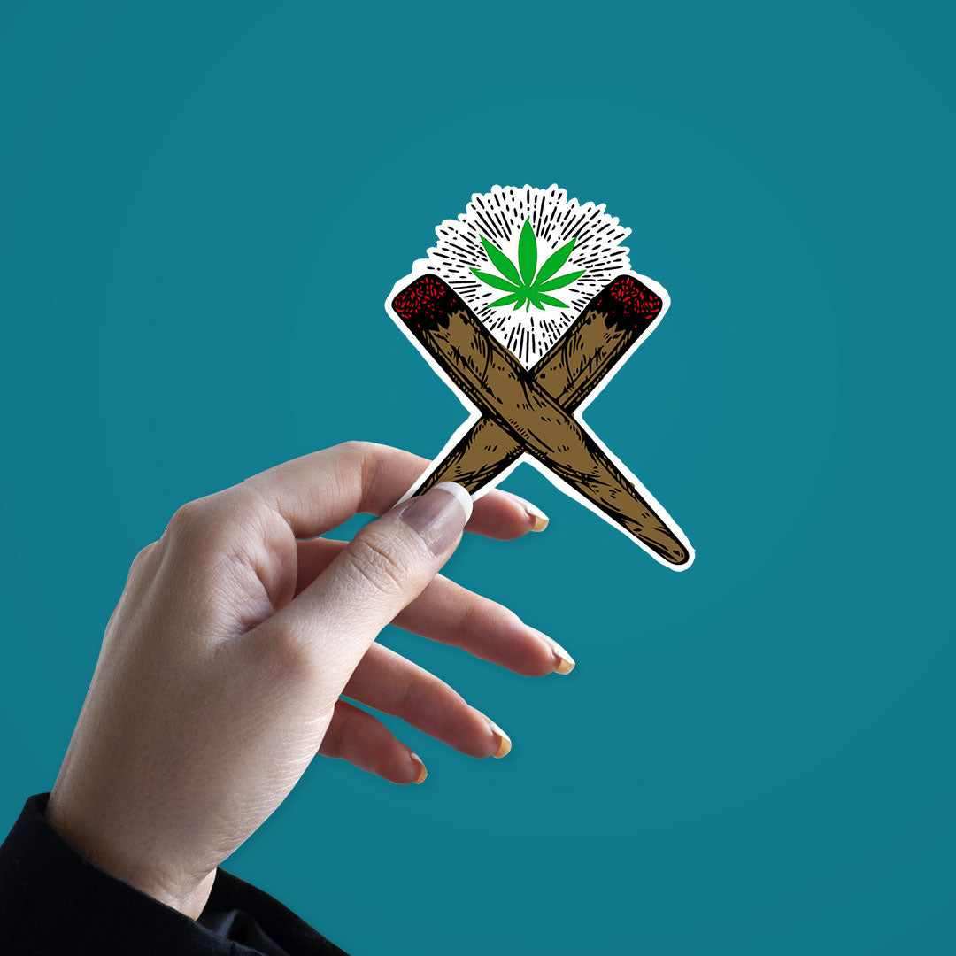 Weed Cross Sticker - STICK IT UP
