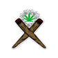 Weed Cross Sticker waterproof vinyl decal for laptop, bike, car & bottle
