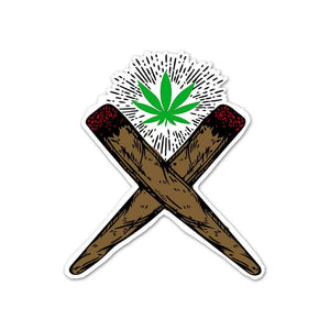 Weed Cross Sticker waterproof vinyl decal for laptop, bike, car & bottle